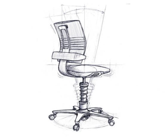 Bei der 3D-Ergonomie bewegt sich der ergonomische Bürostuhl in allen drei Dimensionen: vor und zurück, links und rechts sowie nach oben und unten.